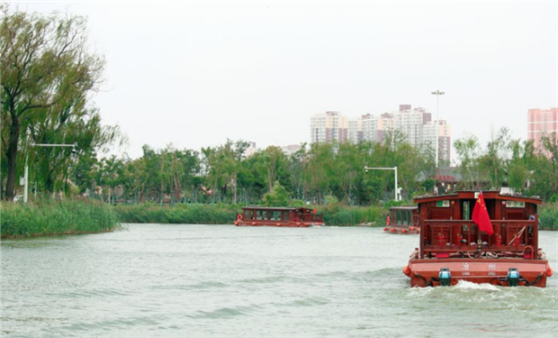 京杭大运河沧州中心城区段旅游通航。 殷浩然摄